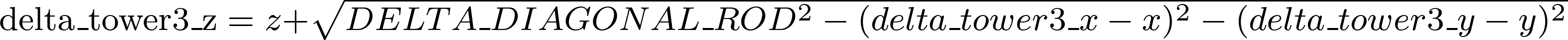 \text{delta\_tower3\_z} = z + \sqrt{DELTA\_DIAGONAL\_ROD^2 - (delta\_tower3\_x - x)^2 - (delta\_tower3\_y - y)^2}
